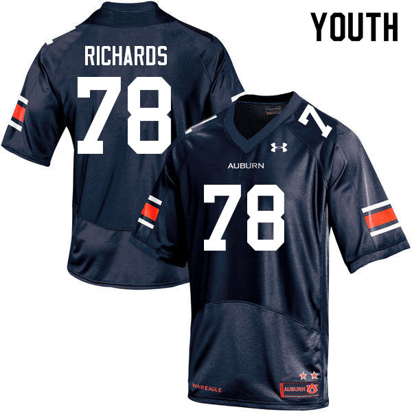 Auburn Tigers Youth Evan Richards #78 Navy Under Armour Stitched College 2022 NCAA Authentic Football Jersey PPA7574UH